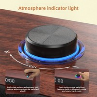 Speaker Portabel Motif Kayu untuk 5.4 Speaker, Tahan Air IPX4, HiFi Bass Dalam dengan Jam Alarm Digital dan Mode Nirkabel Ganda