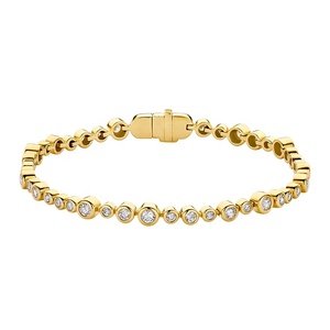 Bộ trang sức vòng tay và lắc tay mạ vàng 14K 18K Vermeil bạc Ý 925 cao cấp LYBURCHI đính đá CZ hình trái tim, bán chạy nhất - Product Image 5