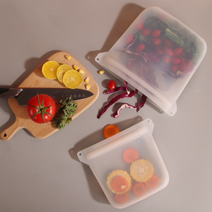 ถุงซิลิโคนเกรดอาหาร ขนาด 1000 มล. ใช้กับไมโครเวฟได้ ป้องกันการรั่วซึม ปิดผนึกเองได้ ถุงเก็บอาหาร - Product Image 2