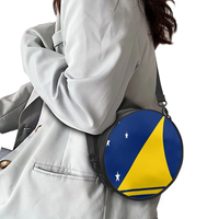Sac à main rond en cuir PU avec drapeau régional de Tokelau pour femme, sac à dos convertible portable à porter à l'épaule et en bandoulière