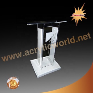 Pupitre de présentation en acrylique transparent de haute qualité, podium moderne transparent pour discours, conférences et événements - Product Image 2