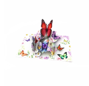 Tarjeta de Felicitación Kirigami 3D de Alta Calidad con Diseño de Mariposas y Flores, Recuerdo para Graduación o Cumpleaños - Product Image 1