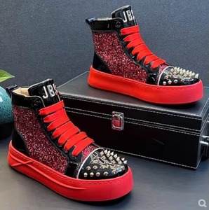 Chaussures montantes décontractées pour hommes, style skateboard, tendance, pour sports de plein air et basketball, avec semelle épaisse et design rehaussé - Product Image 3