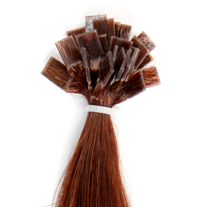 Extensions de cheveux européens pré-collés à la kératine Sens Flat, couleur CHO chocolat, 25 mèches, 100% cheveux Remy - Product Image 1
