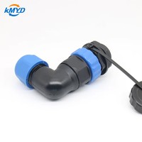 Connecteur en laiton à angle droit SD20/SP20 IP68, 2-14 broches, 5A-25A, avec écrou arrière, montage sur panneau, fiche mâle et prise femelle pour machines portuaires