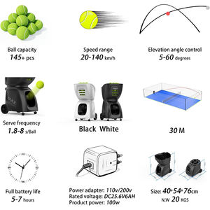 ماكينة قاذف كرة تنس Pusun C قاذفة كرة مع تطبيق/جهاز تحكم عن بعد - Product Image 5