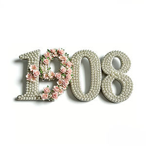 La Versione Personalizzata, Noto anche come Spilla Floreale con Perline Scintillanti del 1908, è Utilizzata per Matrimoni e Fidanzamenti. - Product Image 2