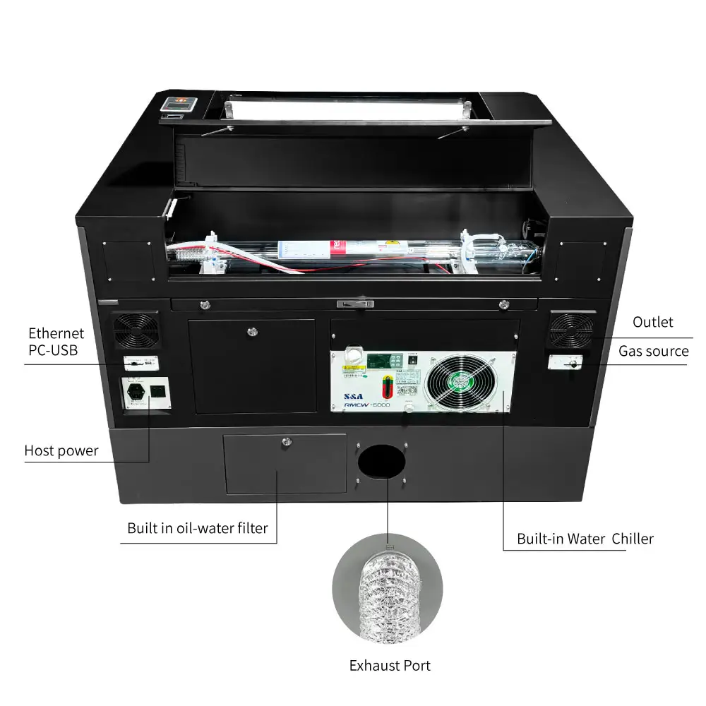 6090 100W Multifunctionele Geavanceerde Alles-In-Één Lasersnijmachine Mini Lasergraveur Met Autofocus Voor Acryl