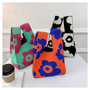 Sac à main élégant en tricot pour femme, sac fourre-tout à porter à l'épaule, pochette à nœud, sac à main portable, sac de shopping - Product Image 2