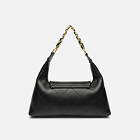 Sac à bandoulière à fermoir rotatif avec chaîne dorée en cuir entrelacé, sac à main quotidien pour femme