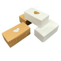 Boîte en papier kraft blanc avec fenêtre en forme de cœur, emballage cadeau personnalisé pour biscuits, desserts, en-cas faits à la main