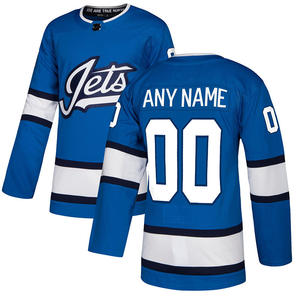 Maillot de hockey des Jets de Winnipeg pour homme, noir, à séchage rapide, col rond, uniforme d'entraînement et de match, personnalisation complète - Product Image 4