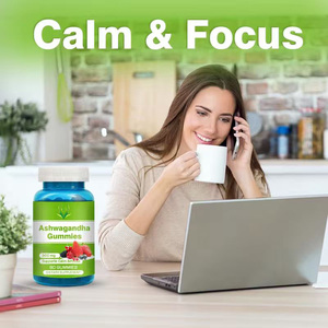 OEM ODM Ashwagandha Gummies Enhanced Vitamin D2 Daily Stress Adaptation Mental Focus for Adults Not for Pregnant Women - Product Image 5