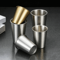 FLEY En gros Chope à bière empilable en acier inoxydable 304, Tasse à boisson froide durable en métal pour jus, pour hôtels, cafés et usage commercial