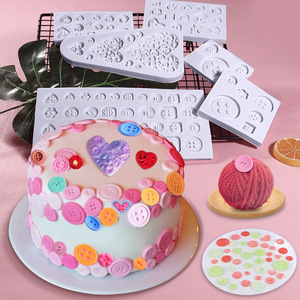 Heart-Shaped Fondant Silicone Mold For Button <b>Ornaments</b> Cake Decorations Valentine'S Day Use - Product Image 1