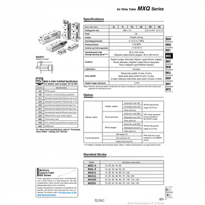 MXQ8-50CS โต๊ะสไลด์ลมนิวเมติก SMC - Product Image 1