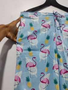 Streetwear pour femmes en coton fait à la main pyjama respirant confortable lavé caractère imprimé élastique mi réglable des deux côtés - Product Image 3