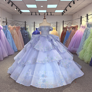 Jancember 6907 Princess <b>Boat</b> Neck Crystal Birthday 15 Girls Party Quinceanera Dress - Product Image 1