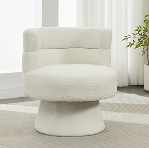 360 Modern Tufted PU Swivel Chair Boucle Swivel Accent Chair for Living Room Bedroom & Home Office - Product Image 3