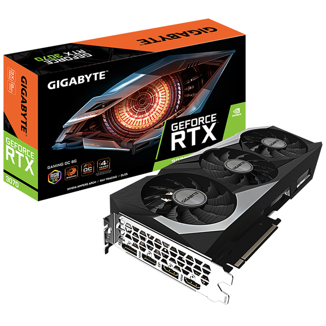 Used GIGABYTE GeForce RTX 3070 GAMING OC 8G Gaming LHR Graphics Card Support OverClock for Desktop