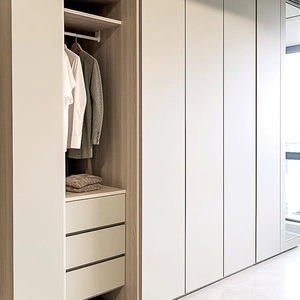 Armario Moderno Portátil de Madera con Puertas Corredizas de Melamina, Fácil de Montar, Ahorra Espacio, Mueble de Dormitorio para Uso en Villas y Hoteles - Product Image 1
