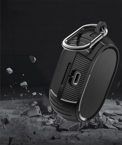 Housse d'écouteur en TPU souple en Fiber de carbone antichoc pour étui <span class=keywords><strong>Jabra</strong></span> <span class=keywords><strong>Elite</strong></span> 7 Pro / 7 <span class=keywords><strong>Active</strong></span> / <span class=keywords><strong>Elite</strong></span> 75T avec porte-clés - Product Image 6