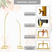 Arche de mariage en métal doré ballon fleur support de fond décoratif support d'arche
