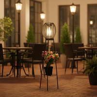 Lampes solaires TSINYE pour l'extérieur avec supports pour plantes, lampadaire sur trépied alimenté par énergie solaire IP65 pour jardin, patio, véranda sans pot de fleurs