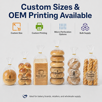Sacs à pain micro-perforés en OPP, emballage alimentaire en plastique transparent de qualité alimentaire, personnalisables avec logo, vente en gros pour fabricants