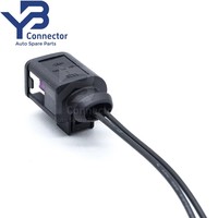 4D0971992 Konektor Tahan Air 2 Pin Female dengan Kabel Pigtail VAG 3.5mm untuk Audi VW