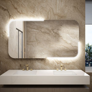 Vente en gros de miroir LED cosmétique mural avec interrupteur tactile intelligent pour salle de bain moderne style branché avec LED éclairée - Product Image 1