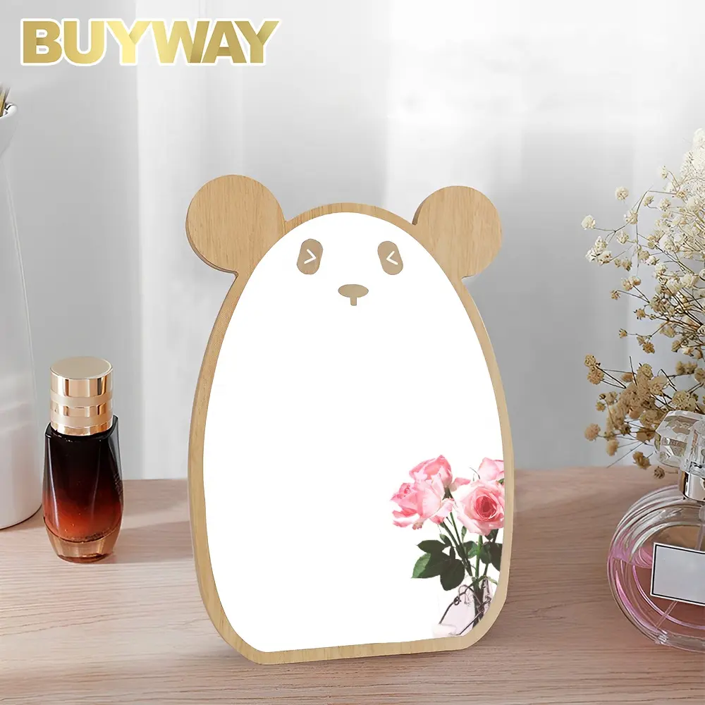 Tabela Stand Pequeno Urso Bonito Orelha Em Forma De Espelho De Maquiagem Cosmética Para Maquiagem Decorativa Para Viagens nd Uso Doméstico
