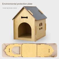 Nichoir en bois écologique détachable avec fenêtre pour chiens et chats, toutes saisons, motif animalier, utilisation intérieure et extérieure