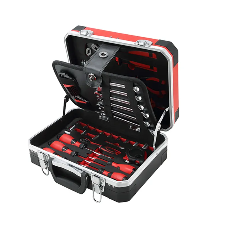 Mallette à outils multifonctionnelle de haute qualité, valise en plastique noire et rouge en mousse personnalisée sans outils