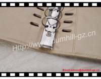 Carpeta organizadora de documentos de cuero PU A5, con clip de desplazamiento de Metal