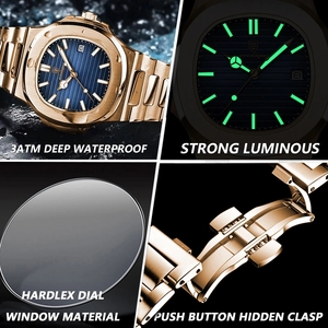 POEDAGAR Uhr Hot Sale Top Marke Edelstahl Armbanduhr für Männer Klassischer Mode kalender Wasserdichte Uhr Man Relojes - Product Image 3