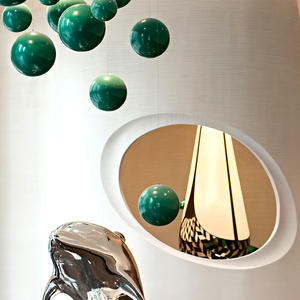 Роскошный зеленый декоративный шар из нержавеющей стали полая Сфера с отверстием для подвешенного искусства или внутренней отделки - Product Image 5