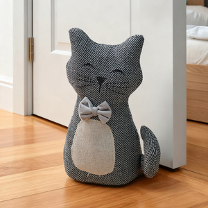 Décoration de porte en forme de chat mignon avec nœud papillon en tissu, coupe-vent, anti-collision, à poser au sol, pour la maison, article de nécessité quotidienne - Product Image 2