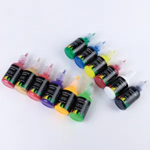 12 Farben Paint Kit Multifunktions-Airbrush-Farbe für Papier wand Auto Leder Kunst handwerk Acryl Airbrush-Farbset