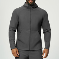Veste de sport à capuche pour homme, imperméable et doublée de polaire, idéale pour la course à pied et le fitness en plein air
