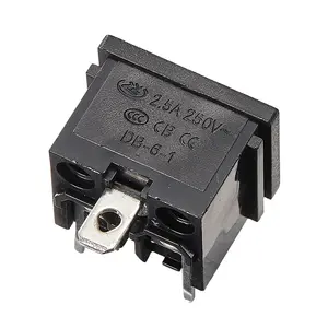 DB-6-1Power Socket IEC 320 Power Outlet 3 pins Female Power Supply Connector 2.5A 250V
