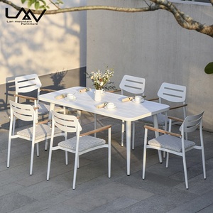 Meubles d'extérieur modernes, <span class=keywords><strong>table</strong></span> et chaise de <span class=keywords><strong>jardin</strong></span>, <span class=keywords><strong>couleur</strong></span> blanche, ensemble pour salle à manger, set moderne, livraison gratuite - Product Image 1