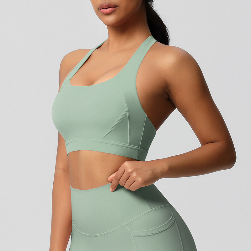 Women's Lightweight Spandex Seamless Breathable Four-Way Stretch High Support Square Neck Yoga Gym Fitness Crop Tops