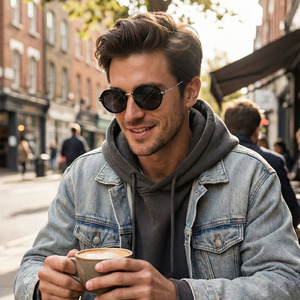 Lunettes de soleil Superhot Eyewear 49161 Fashion 2026, style rétro de luxe, monture ovale en métal, style Y2K, verres UV400 - Product Image 4