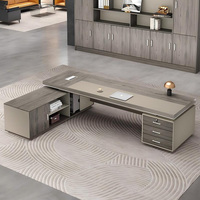 Poste de travail de bureau moderne Bureau exécutif de luxe en forme de L Bureau de PDG pour chambre Table Base Photos Meubles design