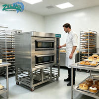 Nuevo Horno de Panadería Eléctrico/a Gas Compacto de 2 Niveles y 4 Bandejas, Estilo Europeo, Ahorro de Energía, para Uso en Restaurantes