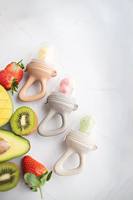 3 Pcs Sucette Mangeoire à fruits pour bébé Grignoteuse d'aliments frais Plateau de congélation en silicone de qualité alimentaire Plateau de congélation pour le lait maternel