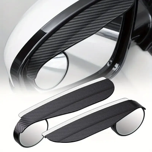 Specchietto Laterale in Fibra di Carbonio PVC, Accessori Esterni per Auto, Piccolo Specchio Rotondo per Angolo Cieco, Deflettori Antipioggia e Antivento, Visiere per Finestrini - Product Image 1