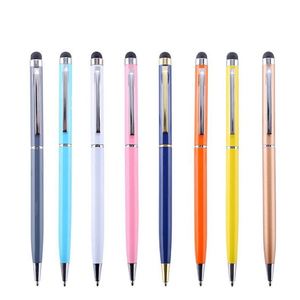 High Quality Custom logo Promotional Black Ink Aluminium Hotel Metal Twist <b>Pen</b> With Stylus - Product Image 1