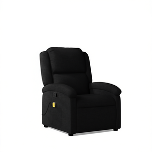 <b>Black</b> Fabric Massage Recliner Chair 100% Polyester Metal <b>Frame</b> Electric Reclining With Button Control Contemporary Design - Product Image 1